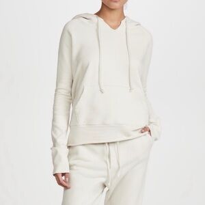 Nili Lotan Distressed Hoodie in chalk